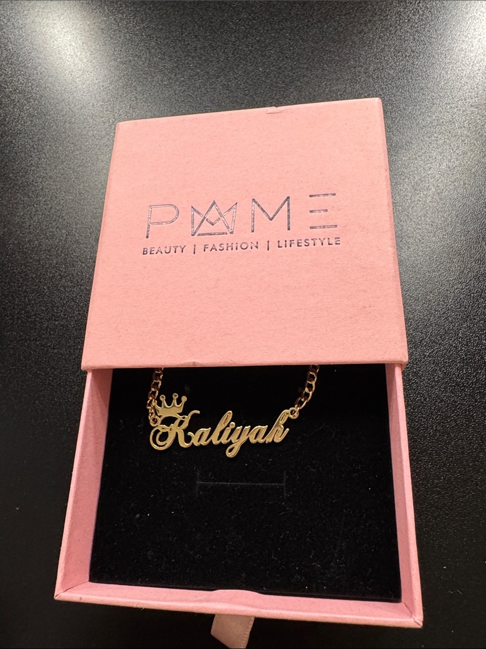 Gold Personalized Name Necklace - "Kaliyah"